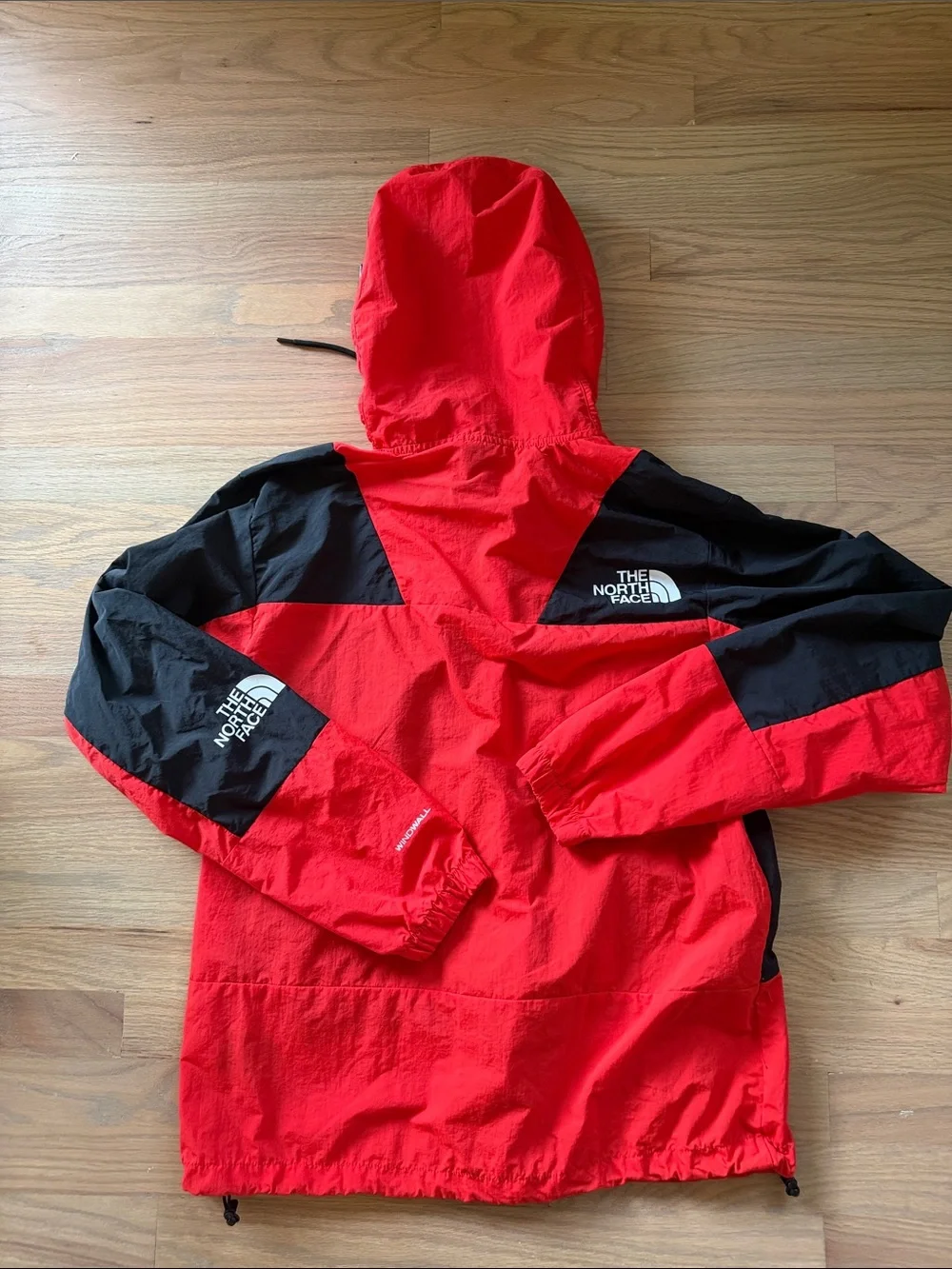 The North Face WindWall Hooded Windbreaker Jacket Red Black Men’s Medium